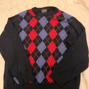 Mercer Street Studio Men's Argyle Crewneck Sweater - Black, Red, Blue